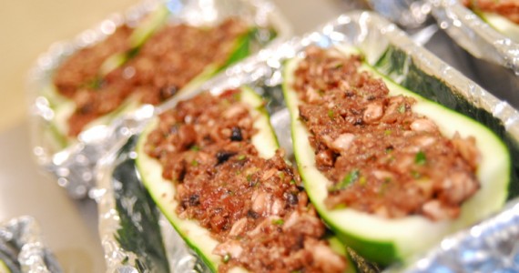 Mushroom Stuffed Zucchini