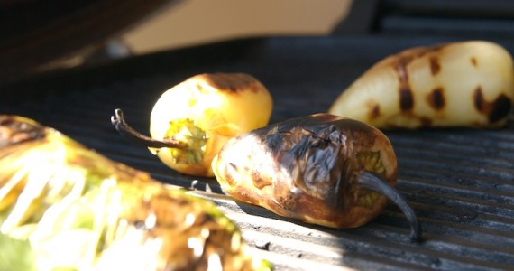 Peppers on the grill