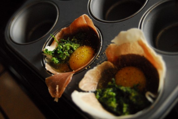 Egg Cups with Pesto