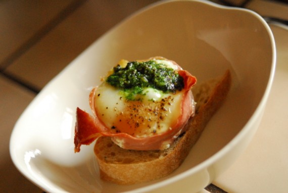Egg Cups with Pesto