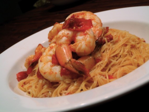 Angel Hair with Tomatoes and Shrimp