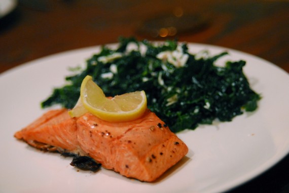 Pan-Seared Salmon and Kale Salad