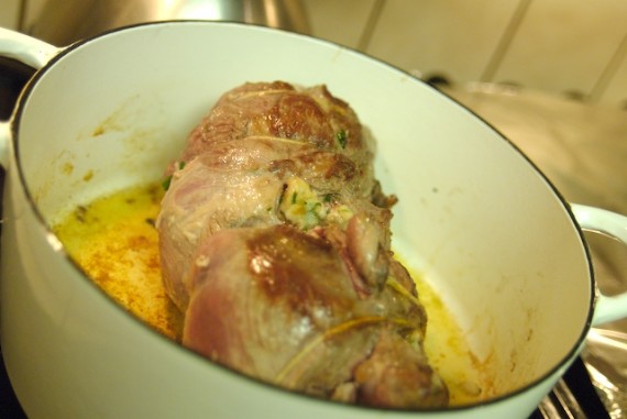 Browning the Lamb Leg