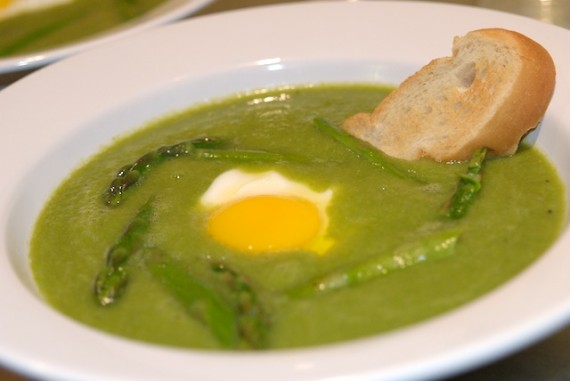Asparagus Soup with Fried Egg