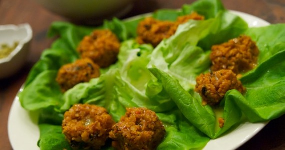 Lettuce Wraps with Red Lentil Kofte