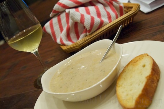 Conch Chowder with Iron Horse Chardonnay