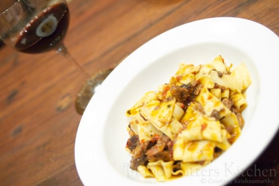 Wild Boar Pappardelle with Brunello